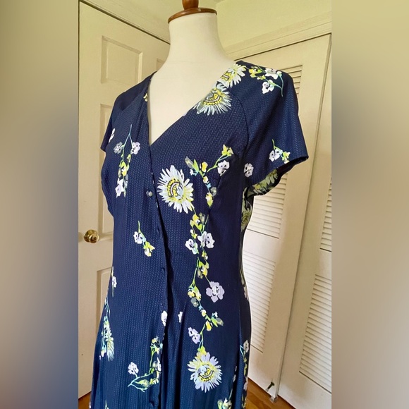 Free People Lost In You Midi Low High Floral Dress Large - Picture 4 of 11